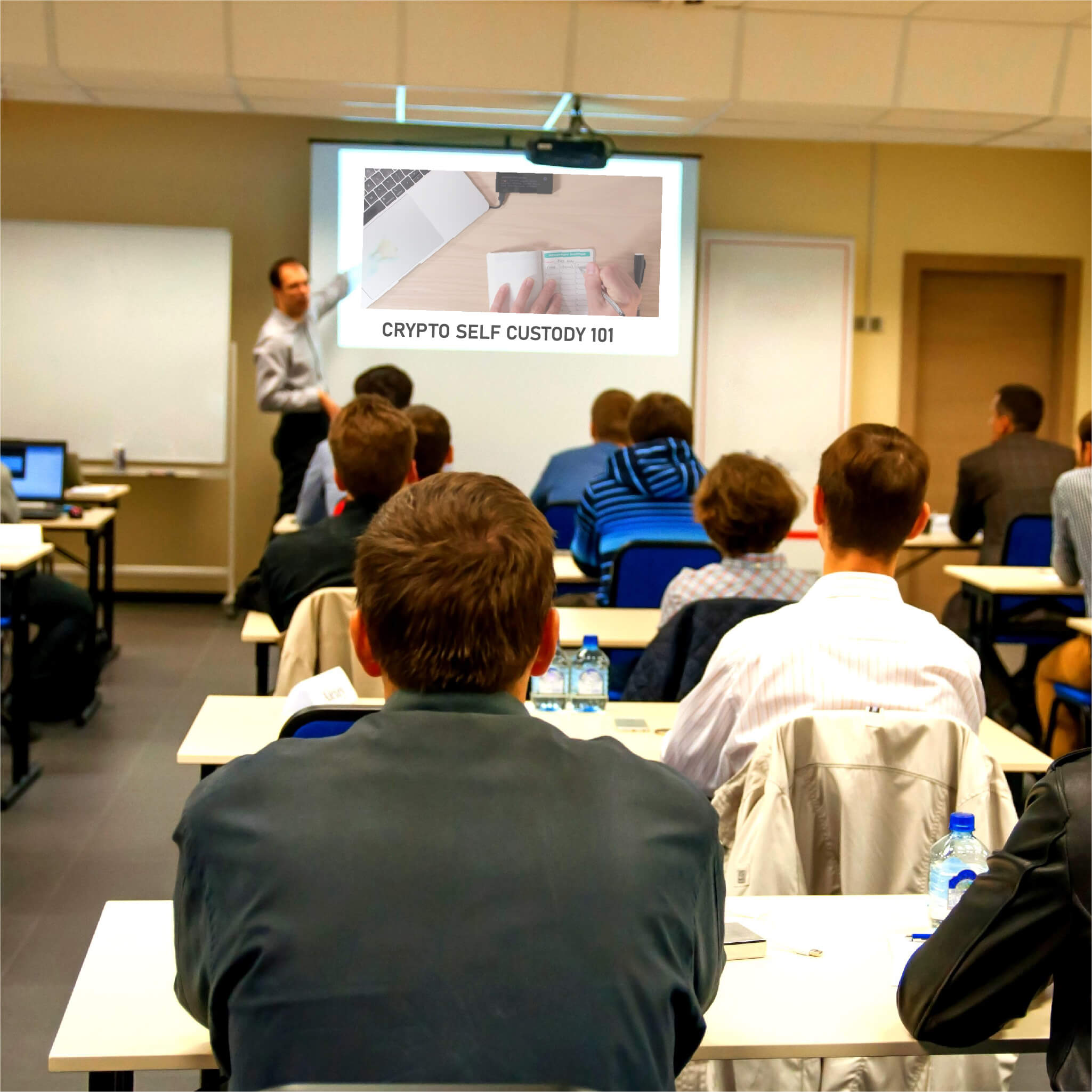 crypto coaching class reviewing best practices for crypto self custody and where to backup your secret information into the shieldfolio stonebook
