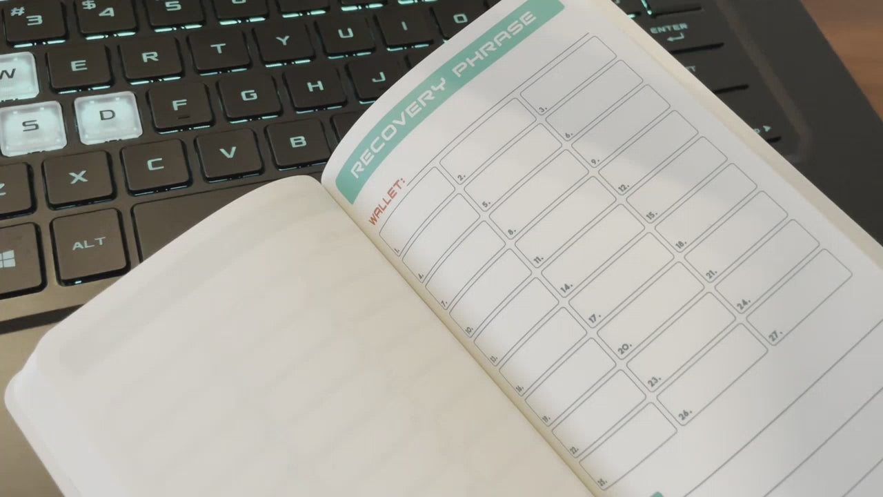 Demonstration of the ghost pen revealing invisible ink text with the built in UV light on the stonebook. Great way to hide your crypto passwords.