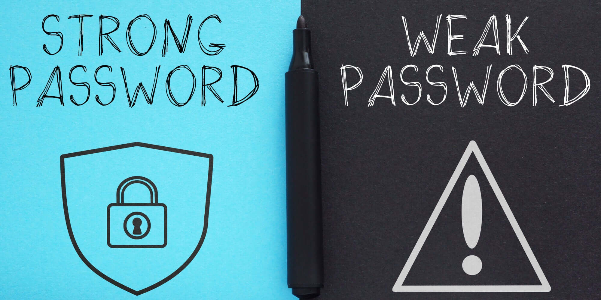Strong and weak password banner for a password blog