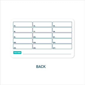 Back view of a stonecard featuring numbered sections for seed phrase storage.