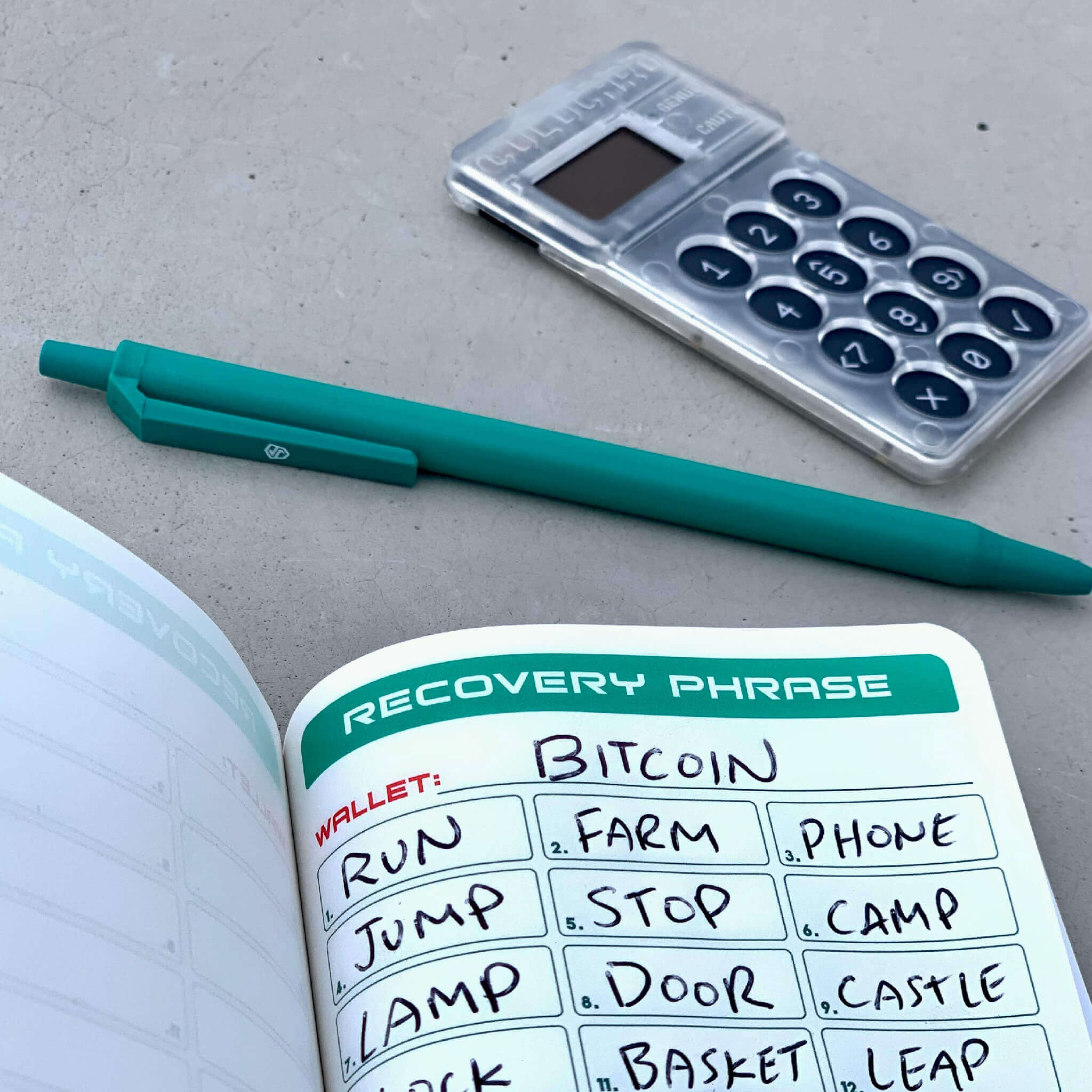 Stonebook & Ghost Pen - Crypto Seed Phrase Storage Notebook