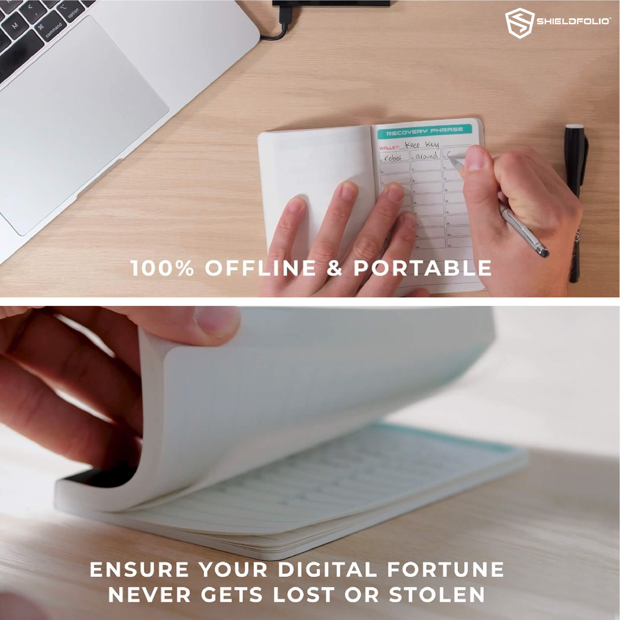 Offline Notebook Stonebook Shieldfolio | Crypto Seed Storage Notebook | Hardware wallet