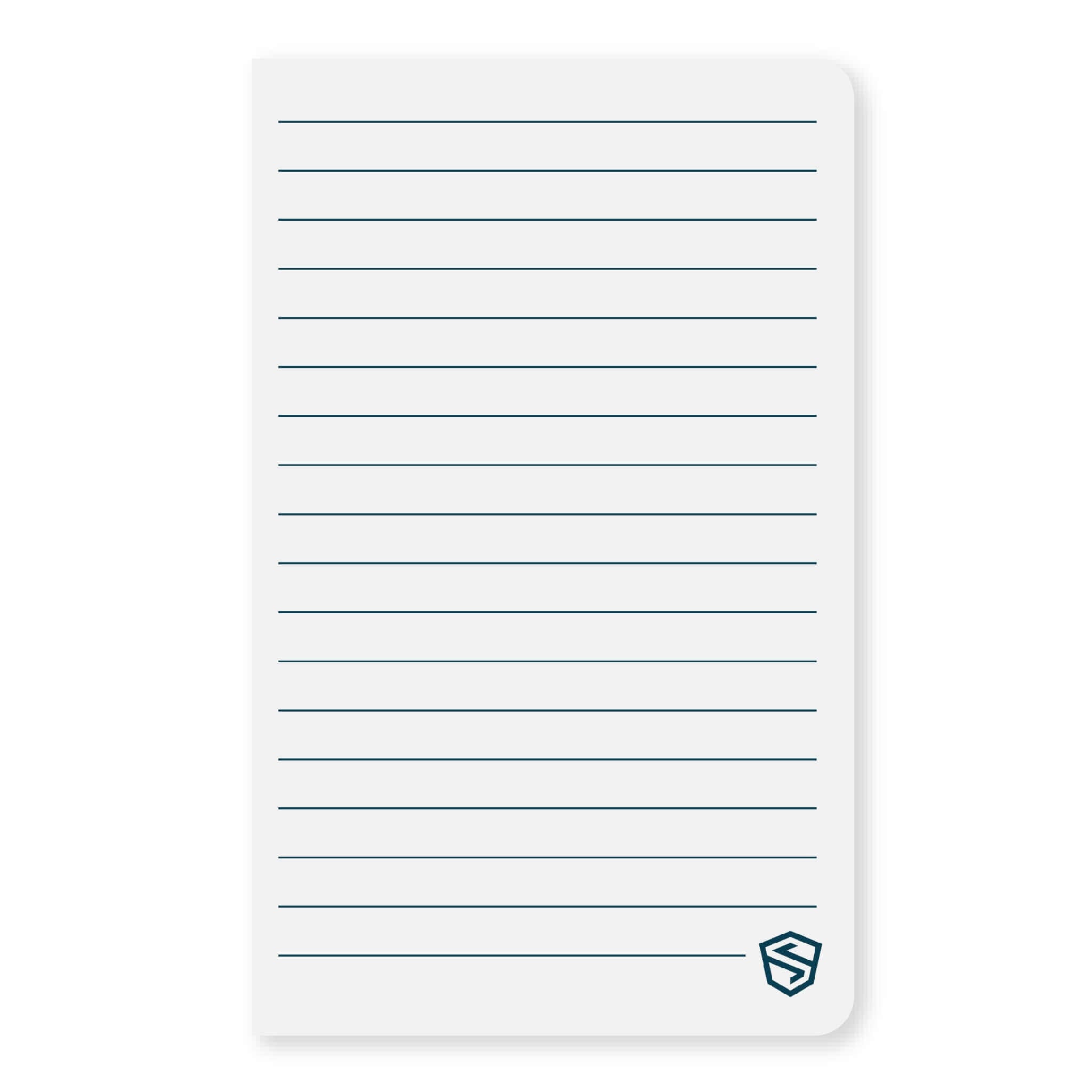 A lined page from the Stonebook ™ Notebook where you and write any additional information about your cryptocurrency