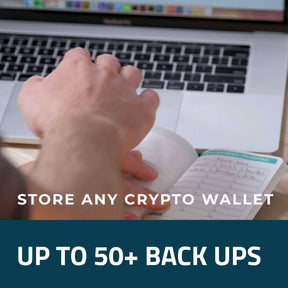 Backup any hardware wallet like the trezor, ledger or safepal into the shieldfolio stonebook up to 50+ backups