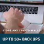 Typing a passphrase from the Stonebook ™ Notebook into a computer to unlock a crypto wallet